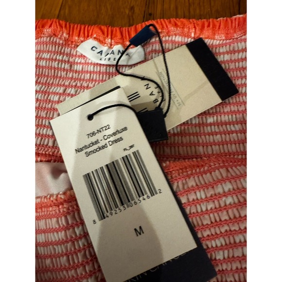 Cabana Life Coral Off Shoulder Tassel Dress Bell Sleeves M NWT - Picture 7 of 10